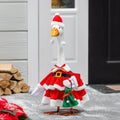 Giddy The Goose, Metal Porch Statue With Mrs. Claus Outfit, 21"H - holiday-decor