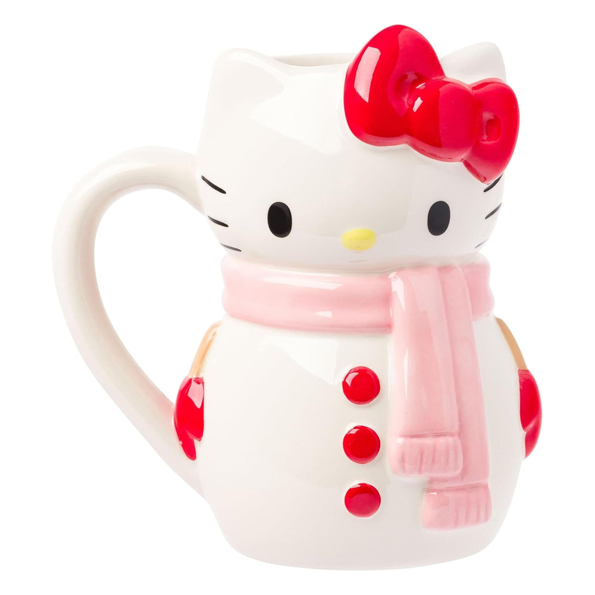 Sanrio Hello Kitty Snowman 20 Ounce 3D Sculpted Ceramic Mug - mug